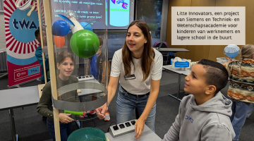 Litte Innovators, een project van Siemens en Techniek-en Wetenschapsacademie voor kinderen van werknemers en lagere school in de buurt