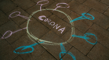 straattekening van coronavirus