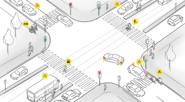 tekening van kruispunt